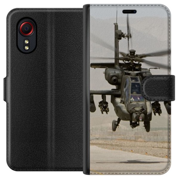 Samsung Galaxy Xcover 5 Lompakkokotelo AH-64 Apache Attack Hel