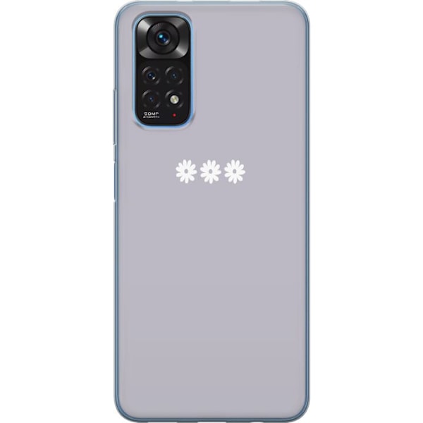 Xiaomi Redmi Note 11 Gjennomsiktig deksel Lilla Blomminimalism