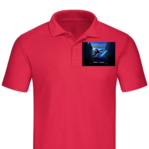 Pikeepaita Aikuisille | Tyylikäs Pikeepaita Minecraft-elokuva Punainen X-Large