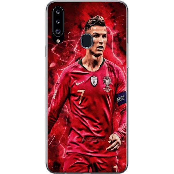 Samsung Galaxy A20s Genomskinligt Skal Ronaldo Skills – CR7 Design för Äkta Supporters