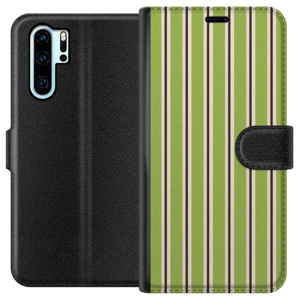 Kompatibel Tegnebogsetui til Huawei P30 Pro Matcha Stripe grøn