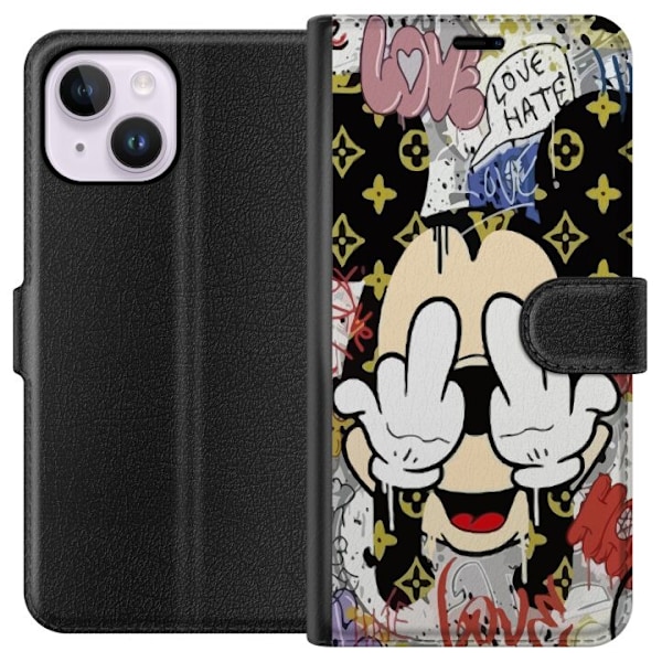Apple iPhone 15 Plus Plånboksfodral Musse Pigg F-YOU