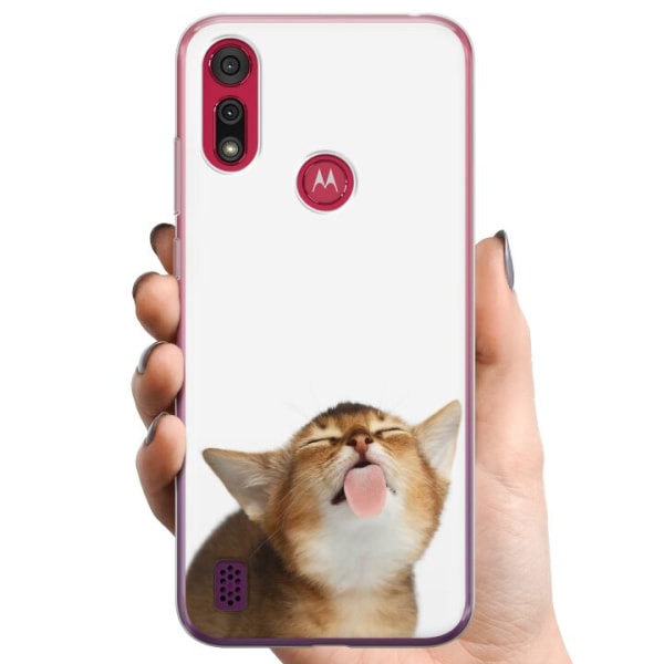 Motorola Moto E6s (2020) TPU Mobilcover Katten holder dig ren