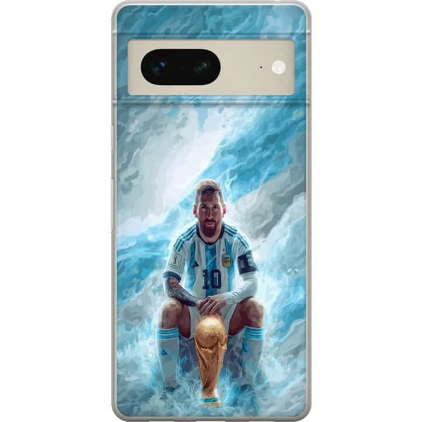 Kompatibelt Mobildeksel til Google Pixel 7 Lionel Messi Världsmästare blå