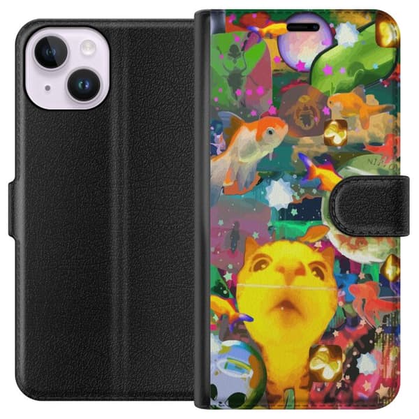 Kompatibel Tegnebogsetui til Apple iPhone 14 Sjove dyr