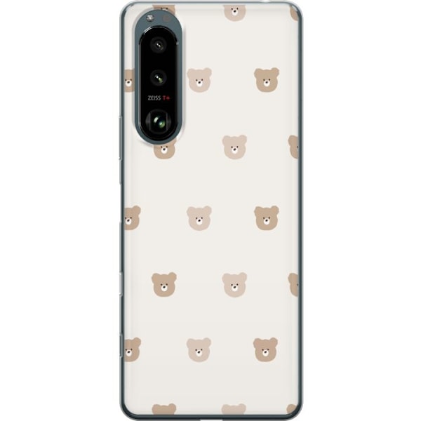 Sony Xperia 5 III Gennemsigtig cover Teddybaggrund - søde teddybjørne mod en blød baggrund