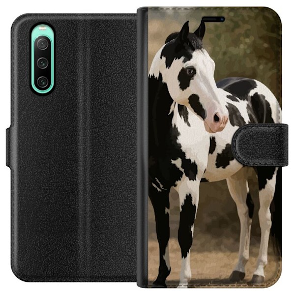 Sony Xperia 10 IV Lompakkokotelo Kaunis Hevonen - elegantti he