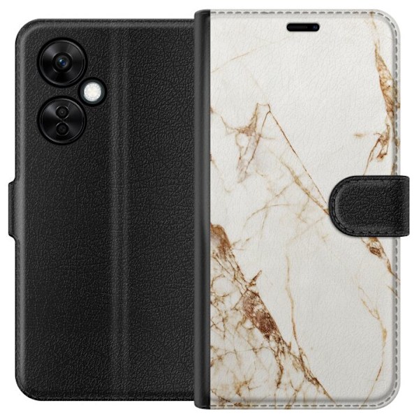 OnePlus Nord CE3 Lompakkokotelo Valkoinen marmori