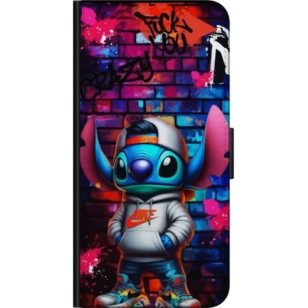 Kompatibelt Lommeboketui til OnePlus 9 Pro Gatekunstalien i hettegenser i neon-graffitistil