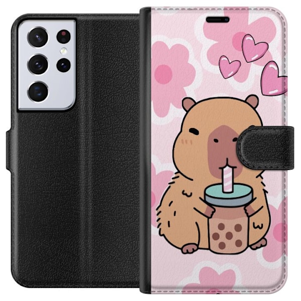 Samsung Galaxy S21 Ultra 5G Plånboksfodral Kawaii Capybara Hj