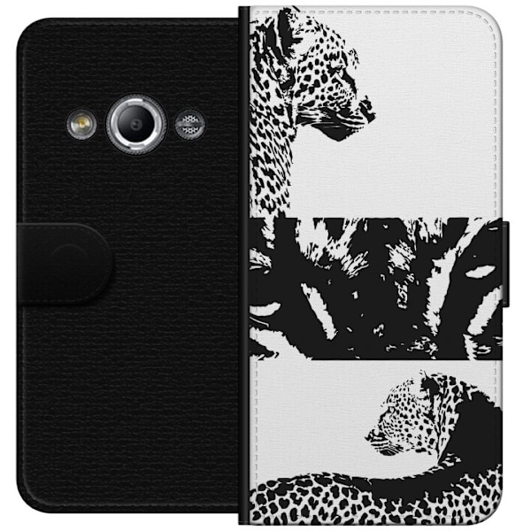 Samsung Galaxy Xcover 3 Tegnebogsetui Leopard Faces