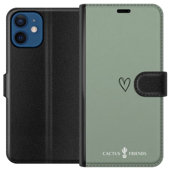 Kompatibelt Lommeboketui til Apple iPhone 12 Kaktus og venner – SageLove