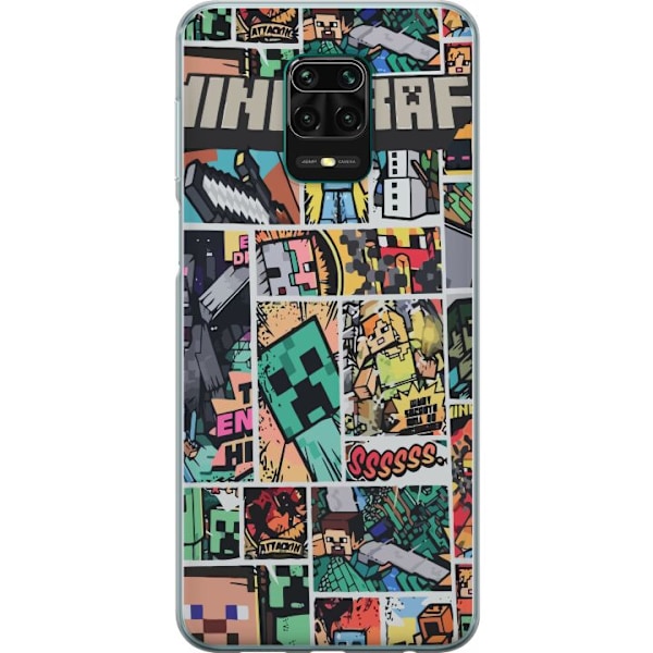 Xiaomi Redmi Note 9 Pro Läpinäkyvä kuori Minecraft Taide