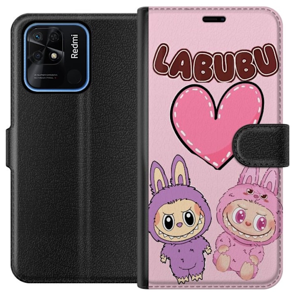 Xiaomi Redmi 10C Lompakkokotelo Labubu Pink Monster