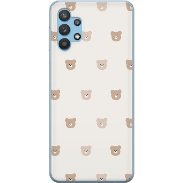 Samsung Galaxy A32 5G Läpinäkyvä kuori Teddy-tausta - söp
