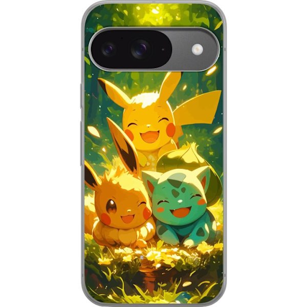 Google Pixel 9 Gjennomsiktig deksel Pixelmonster spillstil - f