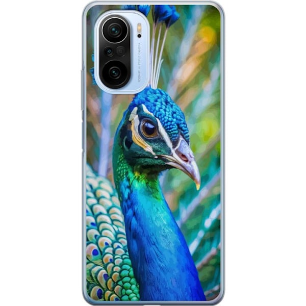 Xiaomi Mi 11i Gennemsigtig cover Påfugle Fjer Farverig Design Fuglemotiv Eksotisk Grafisk Motiv Natur Luksuriøs Dekoration