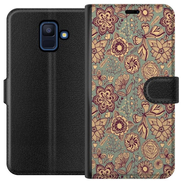 Samsung Galaxy A6 (2018) Tegnebogsetui Vintage Blomster