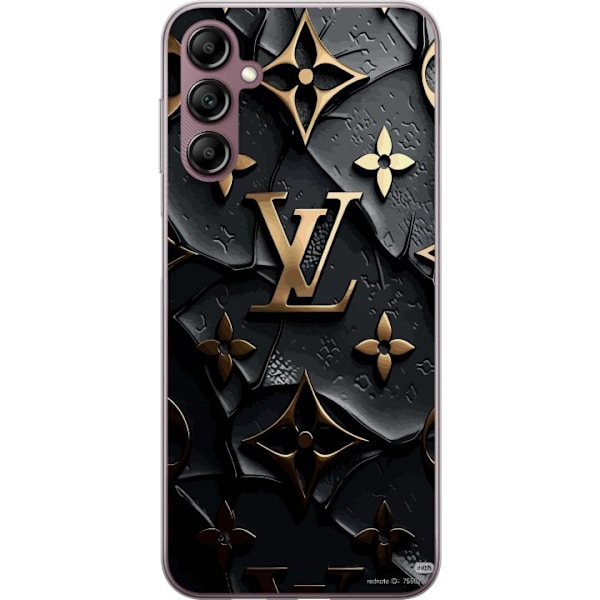 Samsung Galaxy A14 5G Gennemsigtig cover Louis Vuitton Mørk Tilstand Design Sort Luksus Stil Mode Populær Grafisk Mønster Modeikon Luksusmærke