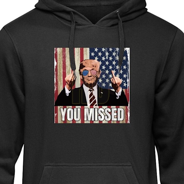 Hoodie för Vuxen | Bekväm Huvtröja Trump svart M