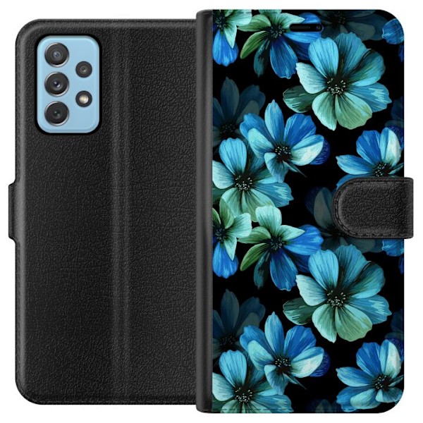 Samsung Galaxy A52 5G Lompakkokotelo Keskiyö Puutarha