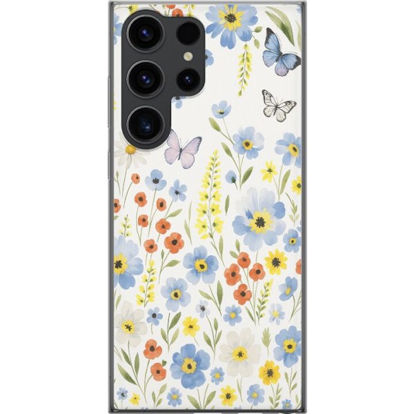 Samsung Galaxy S24 Ultra Genomskinligt Skal Sommarblommor