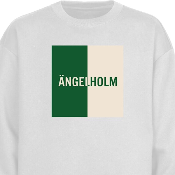 Sweatshirt til Voksne | Klassisk Collegebluse Ängelholm – H hvid XXL