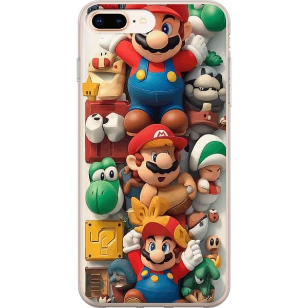 Kompatibelt Mobildeksel til Apple iPhone 8 Plus Kollasj av ikoniske Super Mario-karakterer