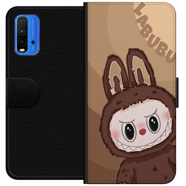 Xiaomi Redmi Note 9 4G Tegnebogsetui Labubu Skyde Sød - Hvid