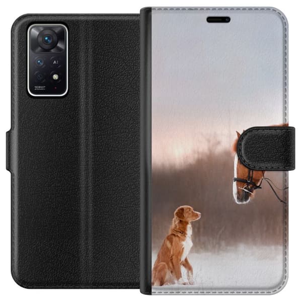 Kompatibelt Plånboksfodral till Xiaomi Redmi Note 11 Pro 5G Häst & Hund