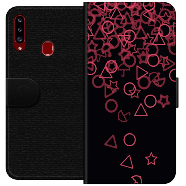 Samsung Galaxy A20s Tegnebogsetui Squid Game Ikoner Serie Design Populært TV Spil Ikoner Grafisk Motiv Asiatisk Trend Dramaserie