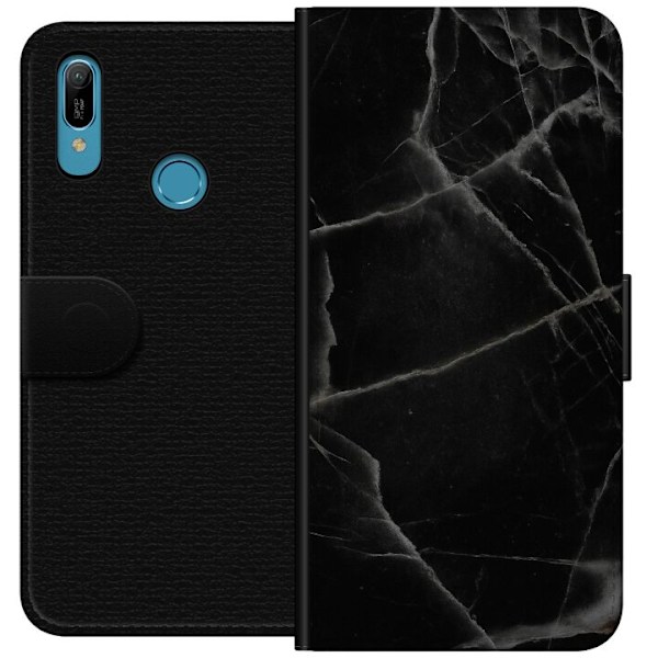 Huawei Y6 (2019) Tegnebogsetui Sort marmor