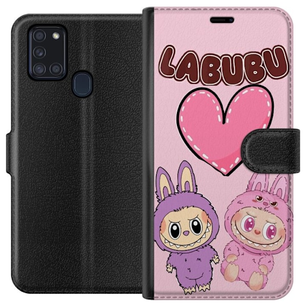 Samsung Galaxy A21s Plånboksfodral Labubu Pink Monster
