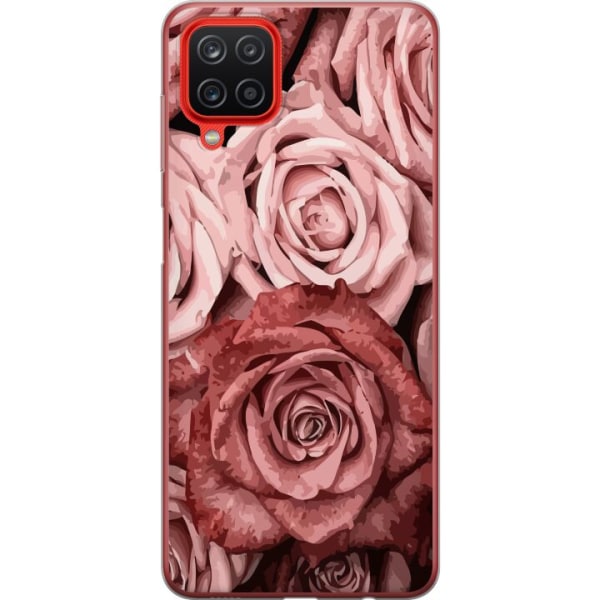Samsung Galaxy A12 Läpinäkyvä kuori Ruusut