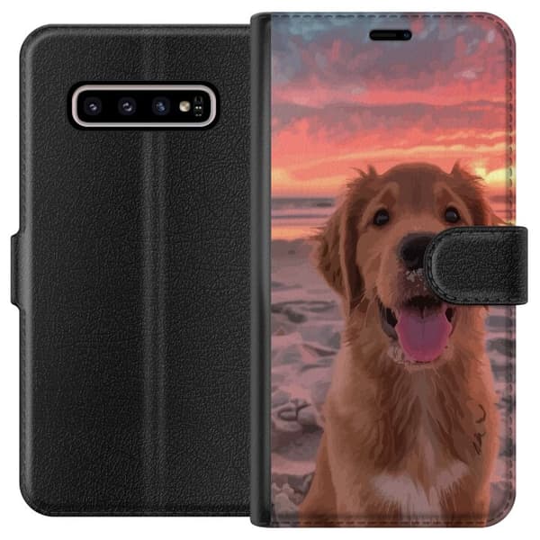 Kompatibelt Plånboksfodral till Samsung Galaxy S10+ Hund