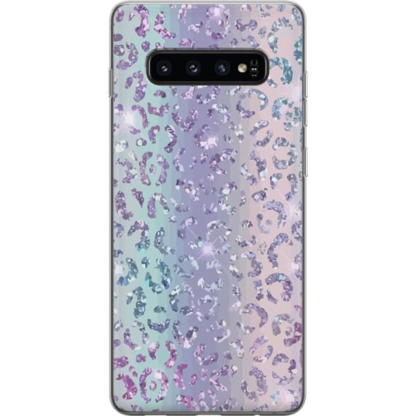 Samsung Galaxy S10 Gjennomsiktig deksel Glitter Leopard