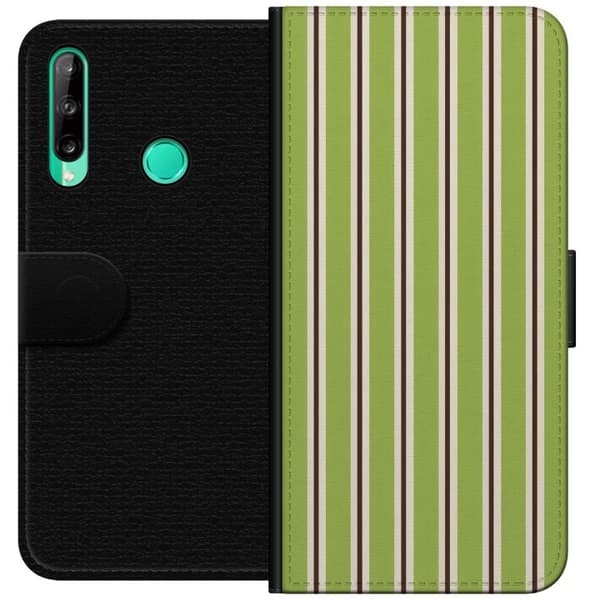 Kompatibelt Lommeboketui til Huawei P40 lite E Matcha Stripe grønn
