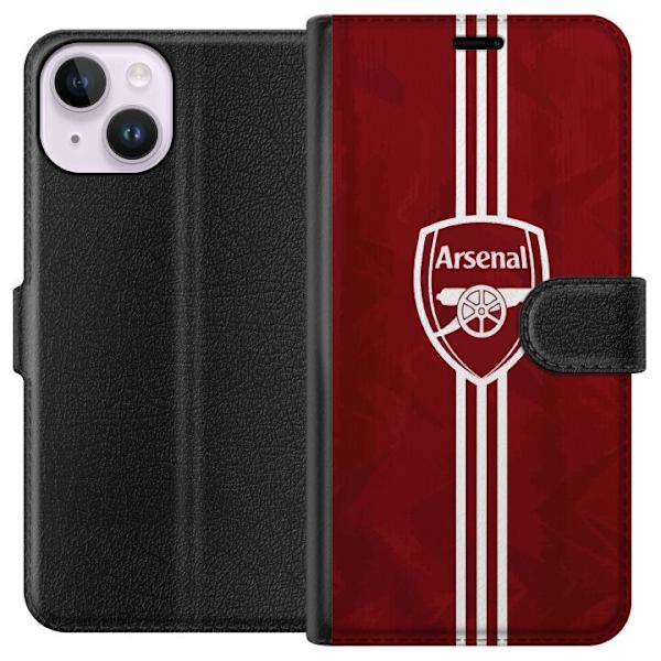 Apple iPhone 15 Lompakkokotelo Arsenal Emblem Jalkapallo Premier League Seuravaakuna Punainen Valkoinen Ikoninen Fanit Lontoo Urheilu Motiivi