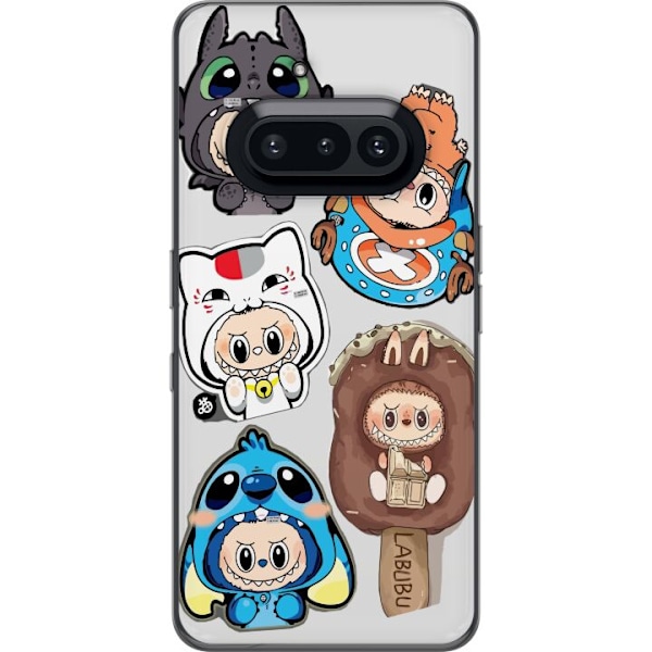 Nothing Phone (3a) Läpinäkyvä kuori Labubu hahmokokoelma -