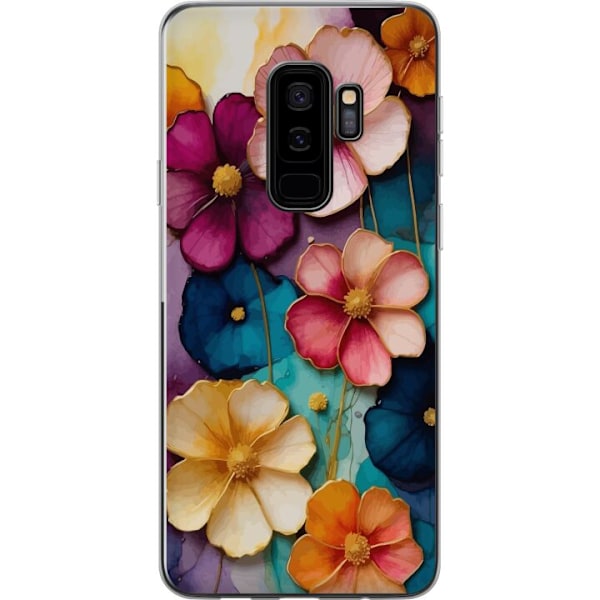 Samsung Galaxy S9+ Genomskinligt Skal Blommor Färger