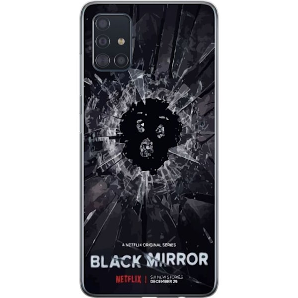 Samsung Galaxy A51 Läpinäkyvä kuori Black Mirror Sci-Fi Netflix -sarja Dystopia Teknologia Cyberpunk Synkkä TV Videopeli Teema