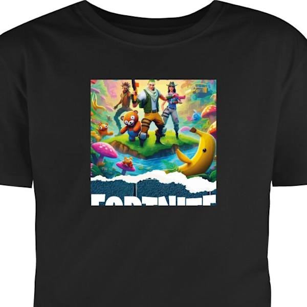 Barn-T-shirt | Bekväm T-shirt för Barn Fortnite svart 9-11 År