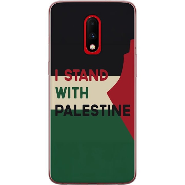 OnePlus 7 Läpinäkyvä kuori Pysähdy Palestiinan puolesta -