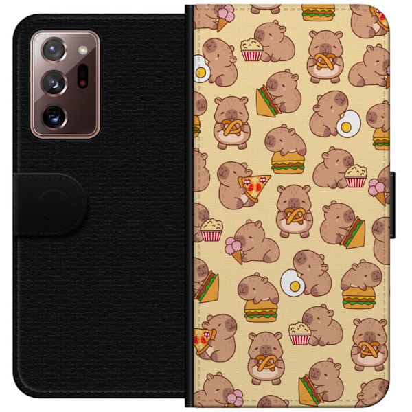 Samsung Galaxy Note20 Ultra Plånboksfodral Kawaii capybara mobilskal med flera söta figurer