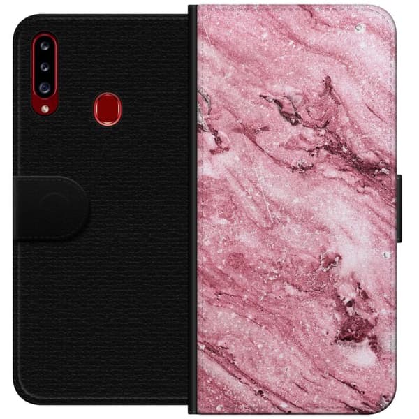 Kompatibelt Plånboksfodral till Samsung Galaxy A20s Rosa