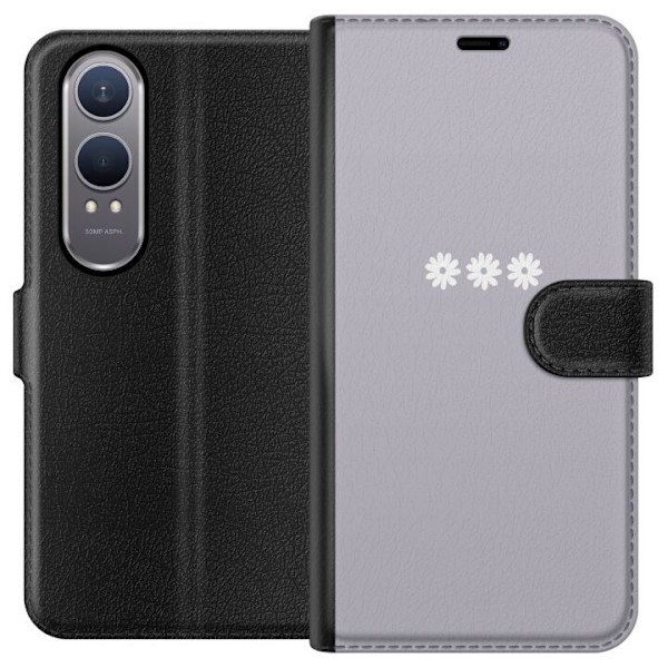 OnePlus Nord CE4 Lite Tegnebogsetui Lilla Blomminimalisme - st