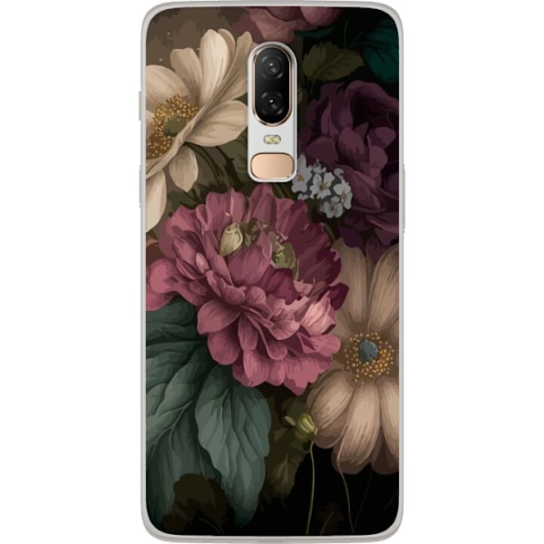 OnePlus 6 Genomskinligt Skal Blommor