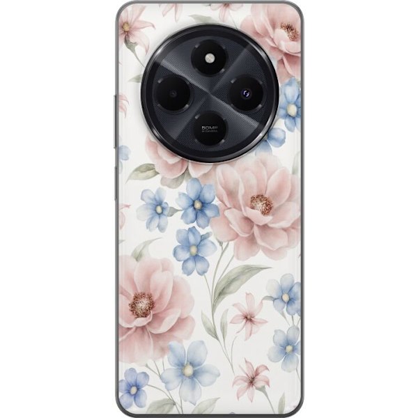 Xiaomi Redmi A4 Läpinäkyvä kuori Romanttiset kukat