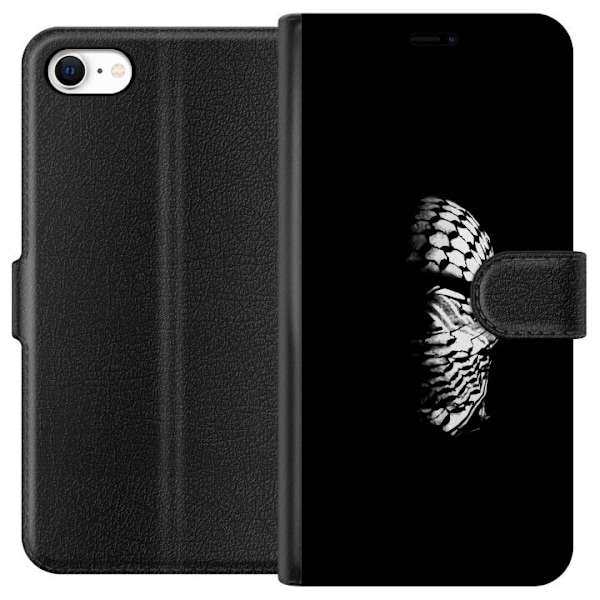 Apple iPhone 6s Lompakkokotelo Keffiyeh-kuviointi - klassinen palestiinalainen mustavalkoinen shaali, jolla on kulttuurinen merkitys