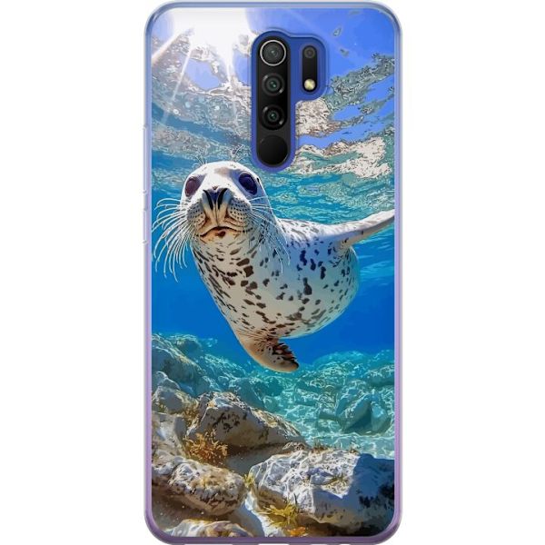 Xiaomi Redmi 9 Läpinäkyvä kuori Myynti Meri Uiminen Eläinaihe Luonto Vesimotiivi Sininen Suunnittelu Meriteema Suosittu Motiivi Villieläimet